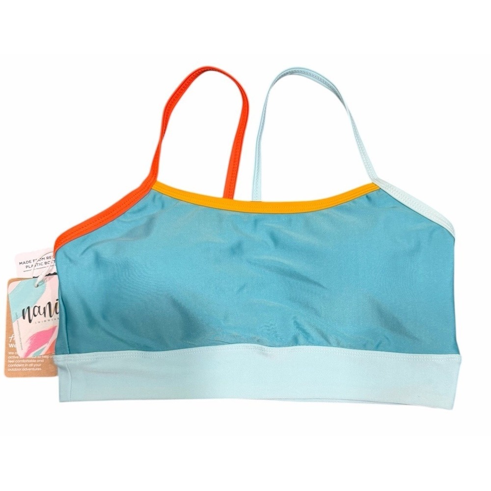Nani Sunset Shaka Bralette Bright Turquoise Women's Size Medium